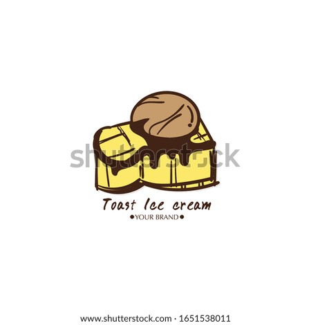 toast Ice cream dessert icon logo. brand design graphic object.