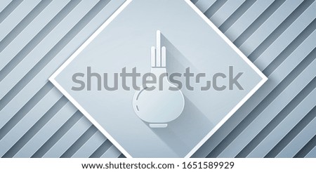 Paper cut Onion icon isolated on grey background. Paper art style. Vector Illustration