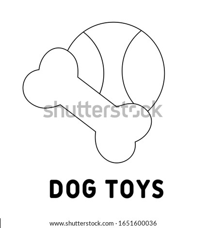 Dog toys thin line icon: ball and bone. Modern vector illustration for pet shop.