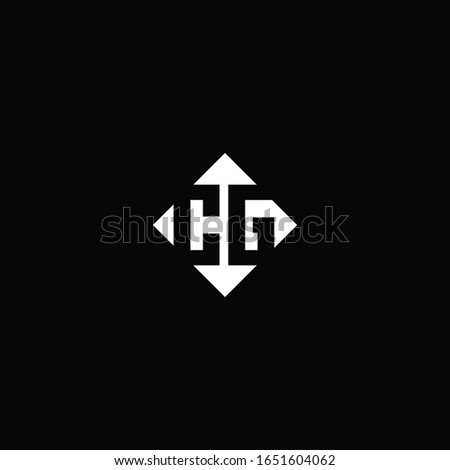 Monogram logo design with diamond square shape isolated on black background