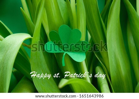 Creative layout made of green leaves. Nature background