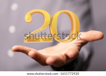 20 Digital number Years Anniversary 3d background
