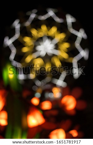 abstract bokeh light of the lamp garden in Semarang Indonesia