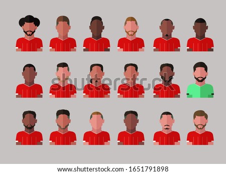 Collection of icon football player vector