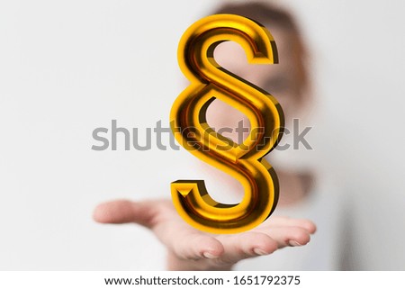 paragraph law sign digital in hand 3d