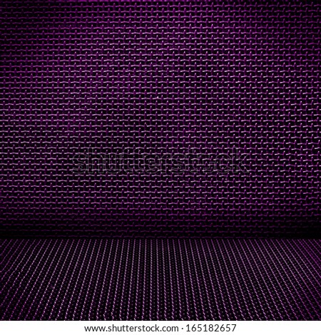 violet interior background of metal grid texture