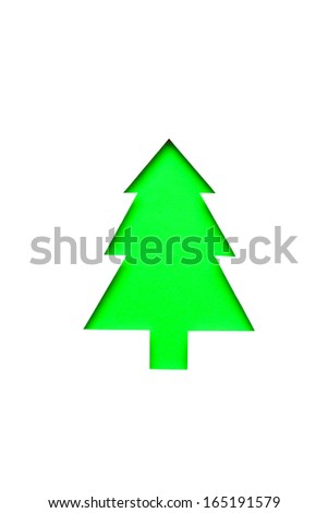 hand cut green christmas tree 