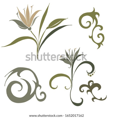 Color vector simple flowers and patterns