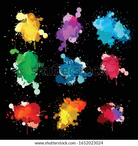 Abstract hand drawn watercolor blots splashes background. Vector illustration.