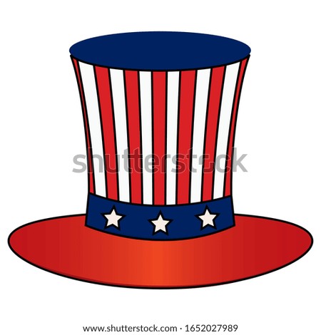 Traditonal american hat icon over a white background - Vector