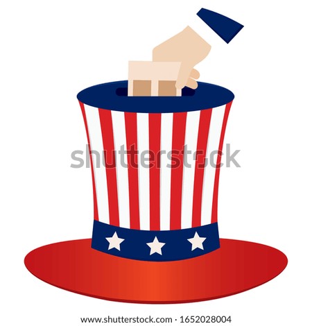 Traditional american hat shaped ballot box - Vector