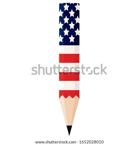 Pencil with the flag of United States - Vector