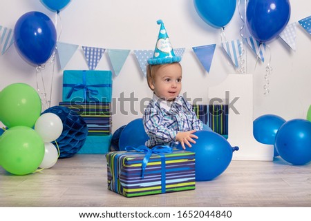 Little boy celebrates first birthday