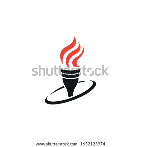 Torch fire flat icon vector