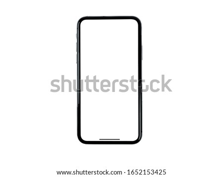 iPhone Realistic Mockup 3D Mobile Phone Vector Template similar to Samsung Smartphone Google Pixel Single Mobile Black App