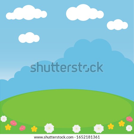 Hello spring landscape with a text- Vector