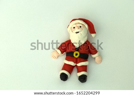 step by step making Santa Claus  with play dough for children's activity and Christmas ,nursery or kindergarten lesson plasticine concept.