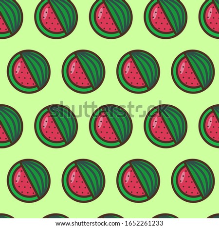 seamless watermelon pattern on a green background