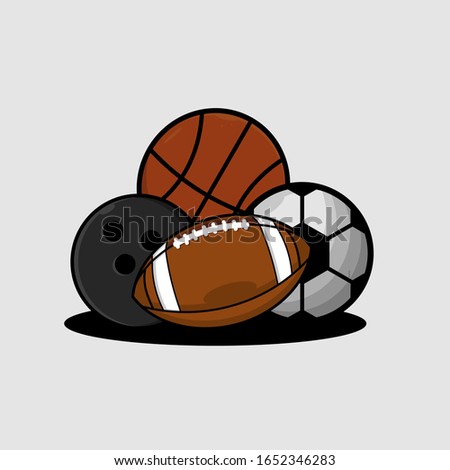 Sport Cartoon Vector Icon Illustration. Ball Icon Concept Isolated Vector. Flat Cartoon Style. Banner, Flayer, Web