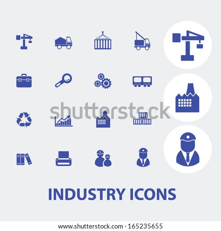 industry icons set, vector