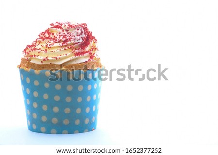 Close up of cup cake isolated on white 