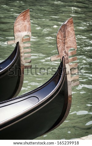 typical gondolas in venice - italy