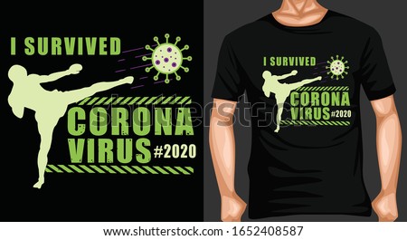CORONA VIRUS KICKING CORONA VIRUS T-SHIRT DESIGN VECTOR