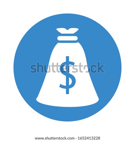 bag with money dollar symbol vector illustration design