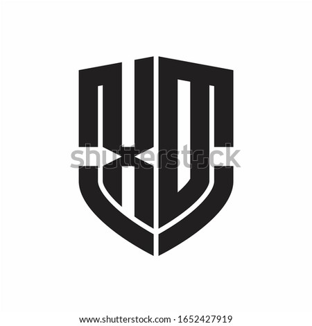 XD Logo monogram with emblem shield shape design isolated on white background