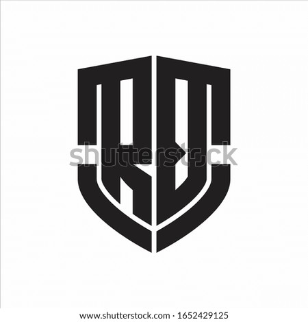 RQ Logo monogram with emblem shield shape design isolated on white background