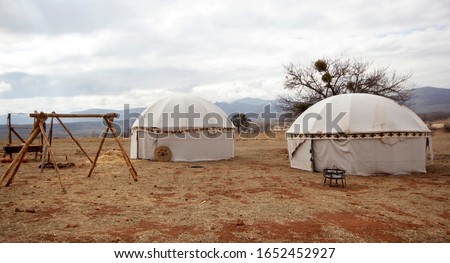 Old Nomadic Turkish Tents. Nomadic People. Royalty-Free Stock Photo #1652452927