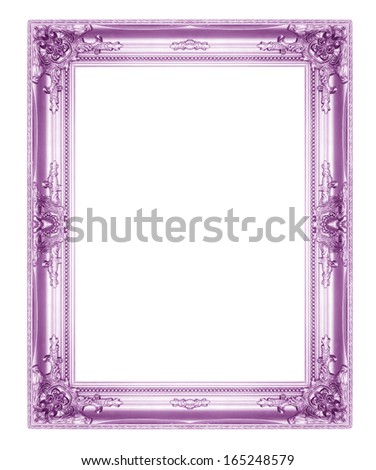 old antique purple picture frames. Isolated on white background