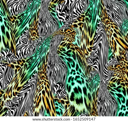 green leopard zebra skin background