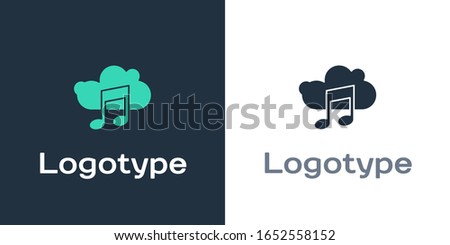 Logotype Music streaming service icon isolated on white background. Sound cloud computing, online media streaming, song, audio wave. Logo design template element. Vector Illustration