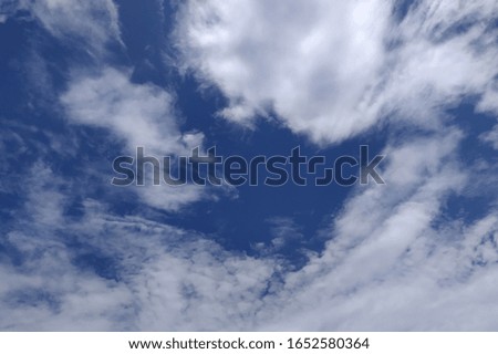 Beautiful and unique view of blue sky and white clouds