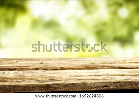 Table background of free space and spring window background. 