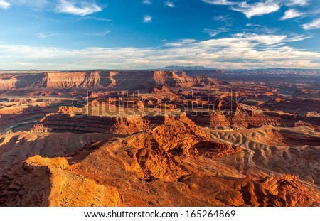 Grand Desert View during Sunset in Dead Horse State Park, Utah Royalty-Free Stock Photo #165264869