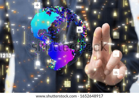 Digital Network and data concept world