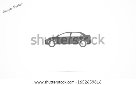 Simple Car Icon Vector. Flat Hatchback symbol. Perfect Black pictogram illustration on white background.Car Icon Vector.Car Icon Vector on gray background. Vector illustration.
