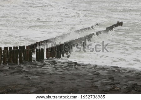 Large waves against the breakwaters
