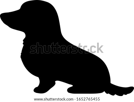 Silhouette of Dachshund sitting side view