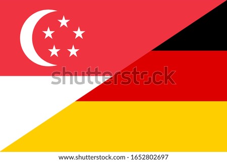 singapore and germany flag. vector background