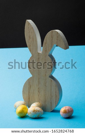 Easter bunny on the two coloured background