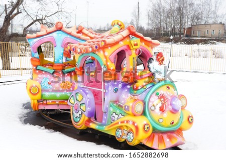 colorful bright children's steam locomotive
