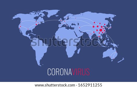 Coronavirus outbreak with world map