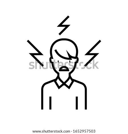 Annoying worker line icon, concept sign, outline vector illustration, linear symbol.