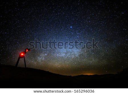 Milky Way Galaxy 02 Star tracking system and DSLR Mojave Desert California US