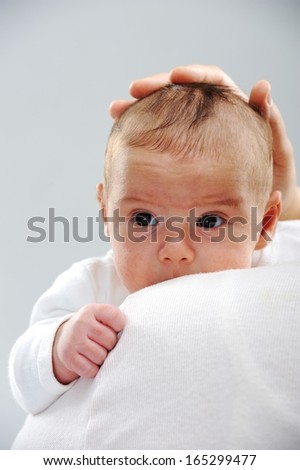 Happy father with newborn baby