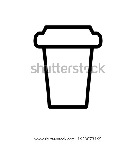 Disposable coffee cup icon designed in line style