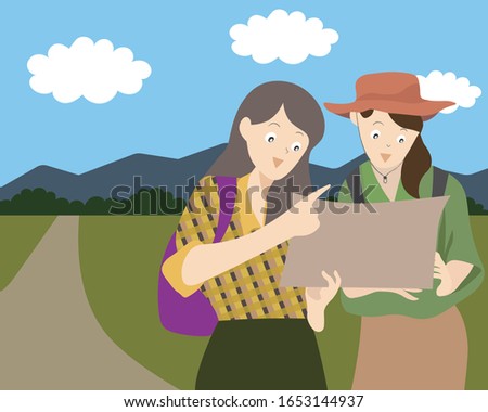 The women who enjoy a hike